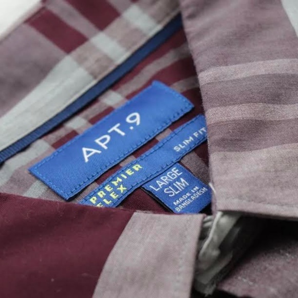 *Apt. 9 Men’s Slim Fit  Button Down Short Sleeve Shirt - Picture 5 of 7